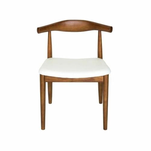Set of 2 Hans Wegner Replica CH20 Elbow Dining Chair Walnut Frame White Bunnings Australia