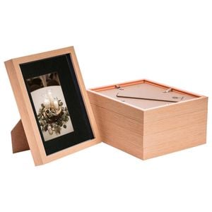 Nicola Spring Shadow Box Frames - 8 X 10" With 4 X 6" Mount - Light Wood/black - Pack Of 5