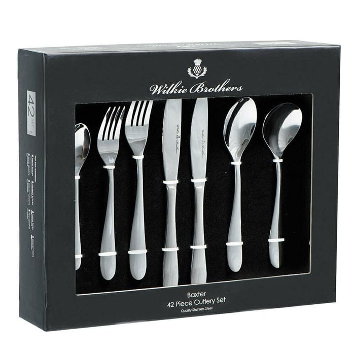 Wilkie Brothers 42 Piece Stainless Steel Baxter Cutlery Set 42pc