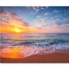 Tropical Color Island Beach Sunrise  Print 100% Australian Made 75 x 50cm  (Stretched)