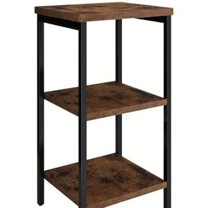Lifebay 3-tiers Bedside Table - Wood Storage Rack