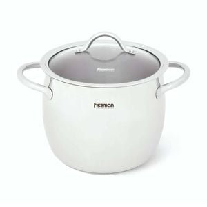 Fissman Stockpot Vivien Series Stainless Steel With Glass Lid 5.7L
