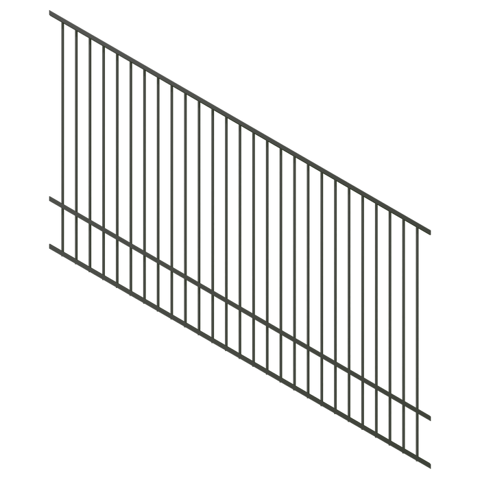 ProtectorAl 1201-2400W x 1500H Woodland Grey Raked 16-30º Flat Top Pool Fence Panel