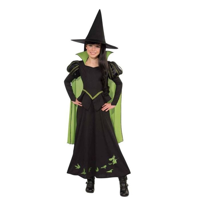 Wizard of Oz Wicked Witch of the West Deluxe Halloween Costume for Kids with Hat, Small