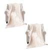 SOGA 2X 200x230cm White Chenille Fleece Throw Blanket