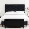 Bedding Co. Velvet Luxe Bed Head Diamond Design Black King