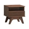 Clancy Bedside Unit Side Table Nightstand 1 Drawer Walnut Woodgrain