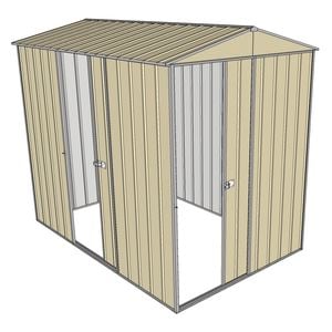 Build-a-Shed 1.5 x 2.3 x 2.3m Narrow Front Gable Dual Single Sliding Door Shed - Cream