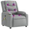 vidaXL Massage Recliner Chair Reclining Armchair Single Sofa Light Grey Fabric