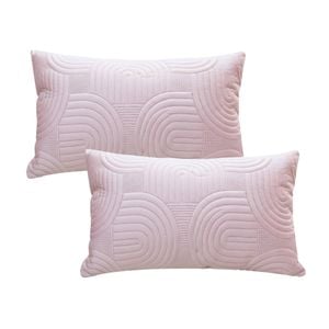 SOGA 2X 30cm Pink Textured Geometric Pattern Decorative Throw Pillow