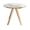 SK Designer Living | Amber Collection | Round Glass Dining Table | 90cm - Natural