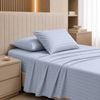Royal Comfort 1200TC Damask Sheet Set Ultra Soft Sateen Bedding Blue Fog King