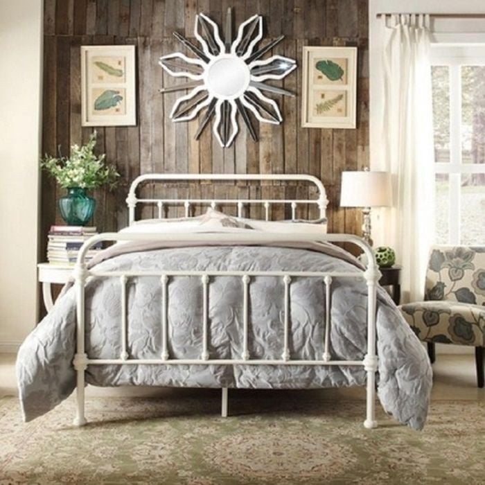 Istyle Monaco King Bed Frame Metal White