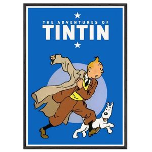 Galrie The Adventures of Tintin Iconic Art Print - Classic Comic Cover Decoration, Black Frame, A1 60 x 84cm (23 x 33inch)