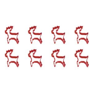 8x R&M Standing Reindeer Cookie Cutter Polyresin Coated Steel Mould 10cm Red