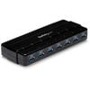 Startech.com 7 Port Superspeed Usb 3.0 Hub - 5gbps - Desktop Usb Hub With Power Adapter - Black - 7 Total Usb Port(s)