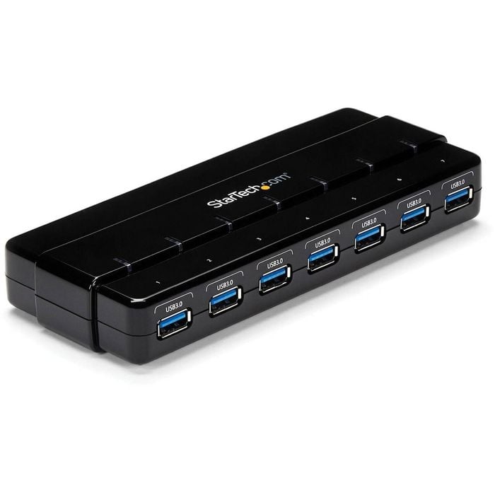 Startech.com 7 Port Superspeed Usb 3.0 Hub - 5gbps - Desktop Usb Hub With Power Adapter - Black - 7 Total Usb Port(s)