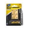 Zenith 50 x 27 x 1.3mm Brass Fixed Pin Butt Hinge - 2 Pack