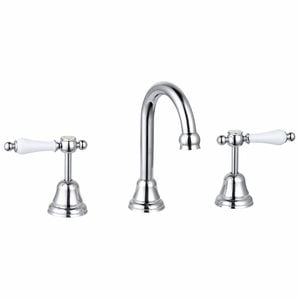 Mondella WELS 4 Star 7.5L/min Chrome / White Maestro Lever Handle Basin Set