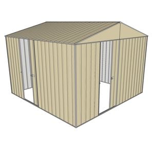Build-a-Shed 3.0 x 3.0 x 2.3m Gable Single Sliding Side Door Shed - Cream