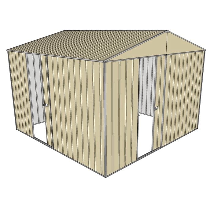 Build-a-Shed 3.0 x 3.0 x 2.3m Gable Single Sliding Side Door Shed - Cream