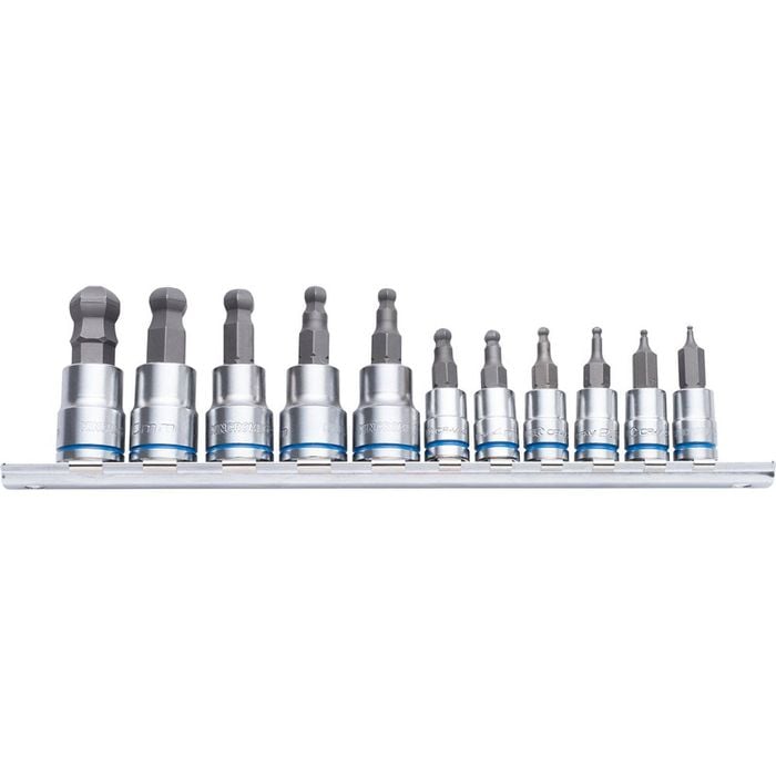 Kincrome 11 Piece 1/4 & 3/8 Drive Metric Short Series Ball-End Hex Socket Set
