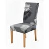 Anyhouz Chair Cover Gray Leaf Print Elastic Slipcover