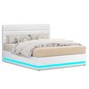 ALFORDSON Bed Frame King Platform RGB LED Gas Lift Base White