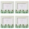 4PK LVD Ceramic/Glass 4x6'' Photo Frame Christmas Home Decor