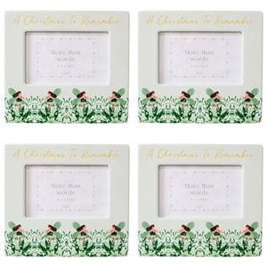 4PK LVD Ceramic/Glass 4x6'' Photo Frame Christmas Home Decor