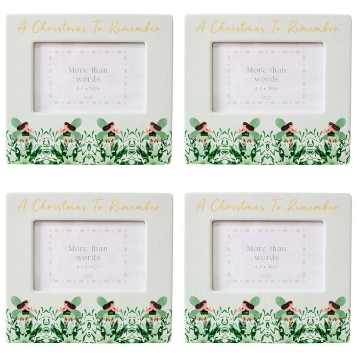 4PK LVD Ceramic/Glass 4x6'' Photo Frame Christmas Home Decor