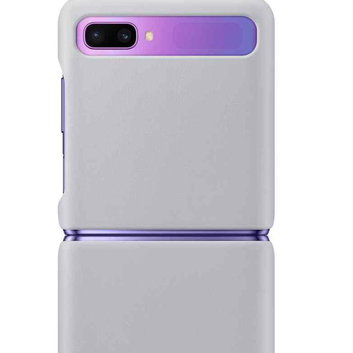 Samsung Galaxy Z Flip Leather Cover - Light Grey