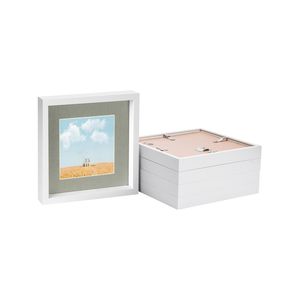 Nicola Spring 10" x 10" White 3D Box Photo Frames - 6" x 6" Mount - Pack of 5