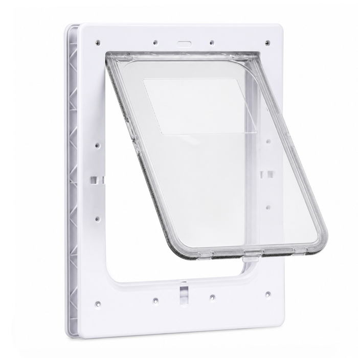 Advwin Pet Dog Door with Soft Clear Magnetic Flap 2-Way Entry and Exit for Doors and Walls up to 5cm, 31.5x50cm