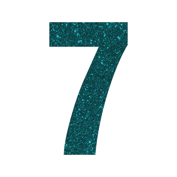 Glitter green number 7.