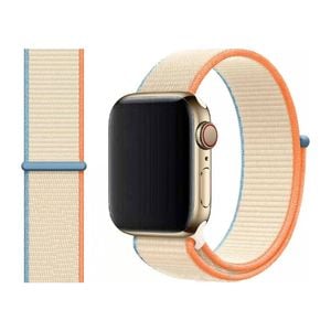 Woven Nylon Sports Watch Band Strap - Ultra [42mm Series 3] 44mm 45mm 46mm 49mm (Cream)