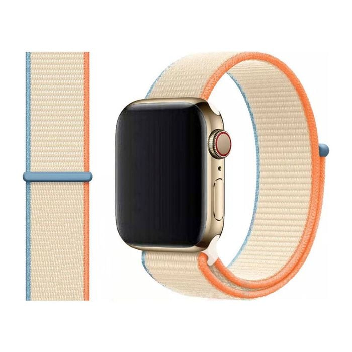 Woven Nylon Sports Watch Band Strap - Ultra [42mm Series 3] 44mm 45mm 46mm 49mm (Cream)
