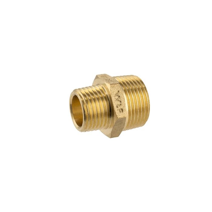 Brasshards 15 x 10mm Brass Threaded Hex Reducing Nipple LF