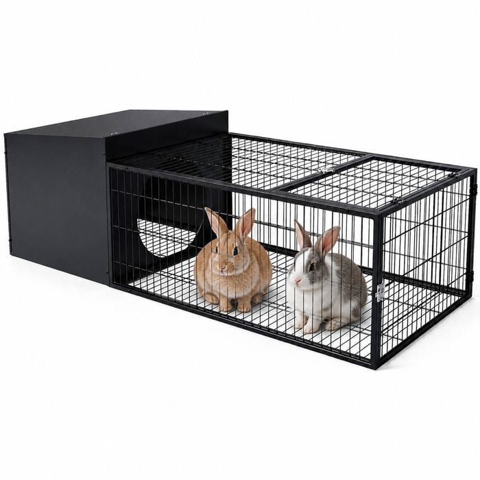Advwin Rabbit Hutch 125x55cm Metal Rabbit Cage Guinea Pig Cage