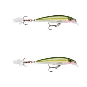 2x Rapala 6cm X Rap Jerkbait/Slashbait Hard Body Fishing Lures - Olive Gold