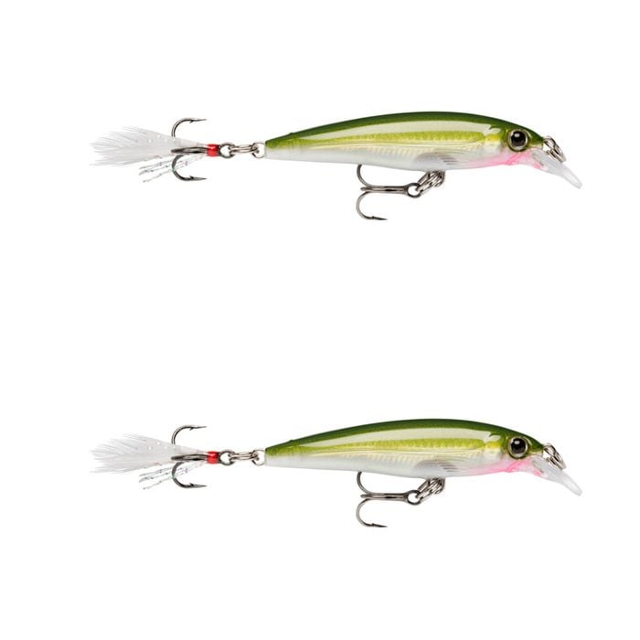 2x Rapala 6cm X Rap Jerkbait/Slashbait Hard Body Fishing Lures - Olive Gold