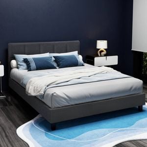 Artiss Bed Frame Double Size Mattress Base Wooden Sleep Beds Platform Fabric