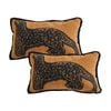 SOGA 2X 30cm Stylish Golden Yellow Black Leopard Pattern Throw Pillow