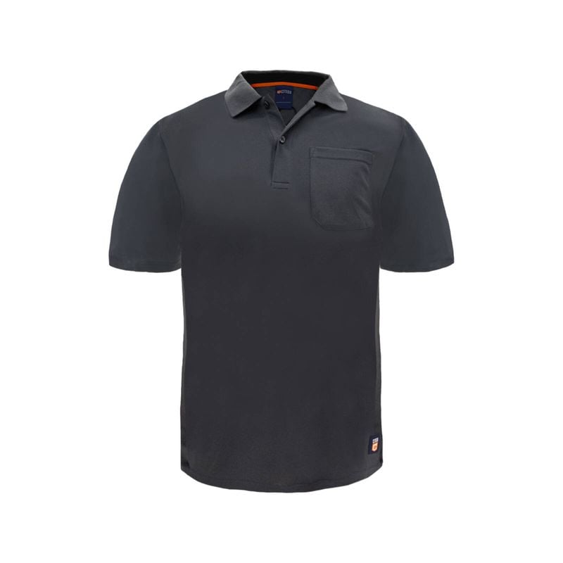 Grey Dry Fit Short Sleeve Polo - Small