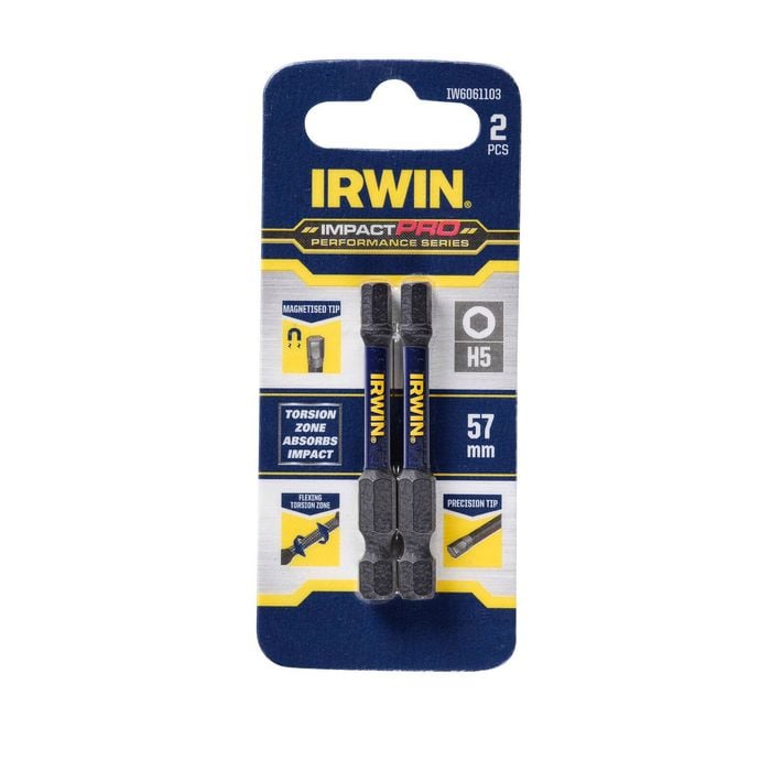 Irwin Impact Pro Performance 57mm Hex 5 - 2 Pack
