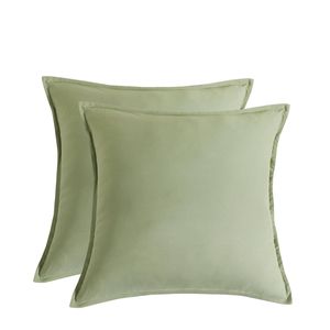 CleverPolly Twin Pack Vintage Washed Microfibre European Pillowcase - Eucalypt