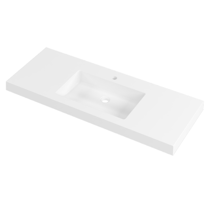 Timberline 1200mm White Gloss 1TH Essential Wall Basin Centre Bowl