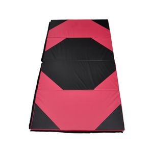 Super Large 300cm x 120cm Gymnastics Folding Gym Yoga Exercise Mat - Black/Red