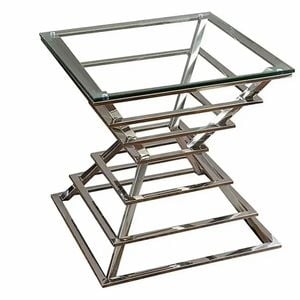 Cherry Tempered Glass Side Table