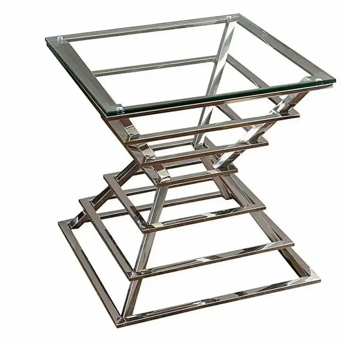 Cherry Tempered Glass Side Table